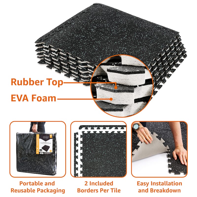 Sivan Fitness 1/2" Thick Rubber Top High Density EVA Foam Gym Flooring